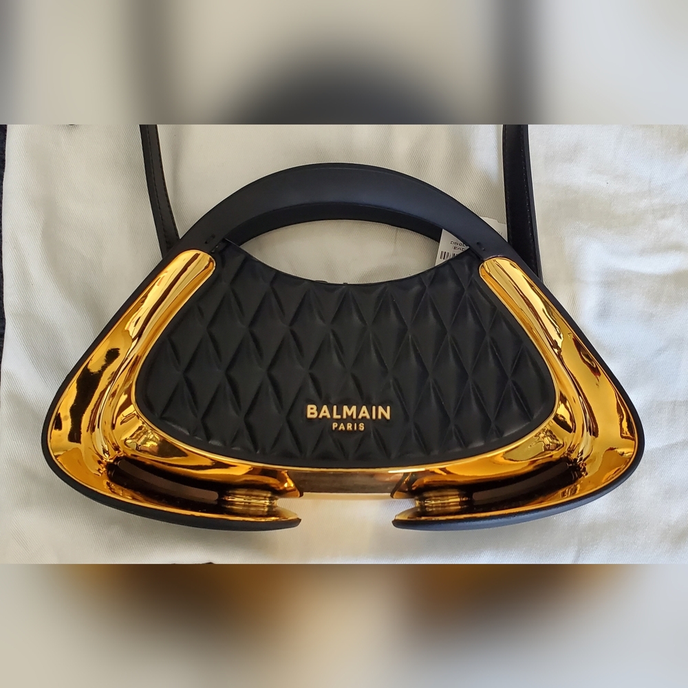 Balmain Jolie Madame Quilted Top Handle Bag
